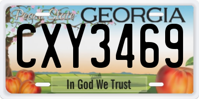 GA license plate CXY3469