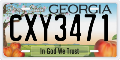 GA license plate CXY3471