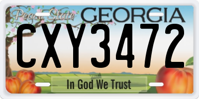 GA license plate CXY3472