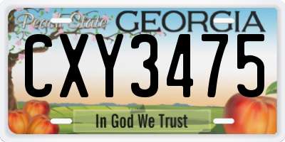 GA license plate CXY3475