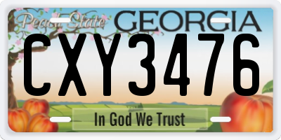 GA license plate CXY3476