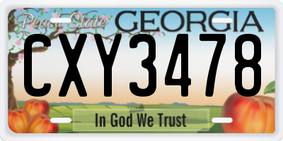 GA license plate CXY3478