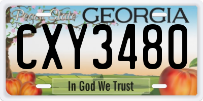 GA license plate CXY3480