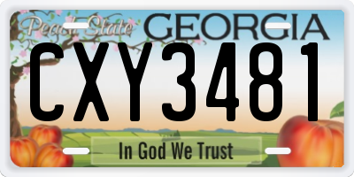 GA license plate CXY3481
