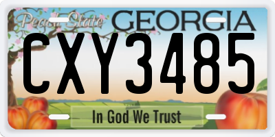 GA license plate CXY3485