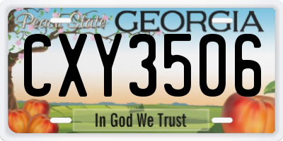GA license plate CXY3506