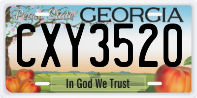 GA license plate CXY3520