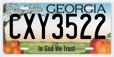 GA license plate CXY3522