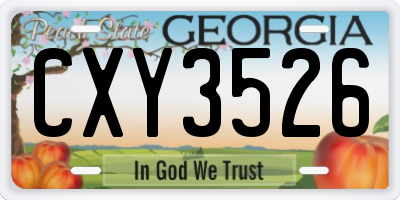 GA license plate CXY3526