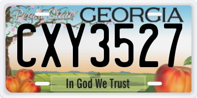 GA license plate CXY3527