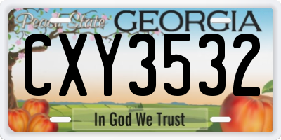 GA license plate CXY3532