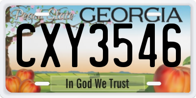 GA license plate CXY3546