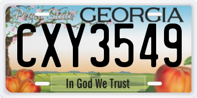 GA license plate CXY3549