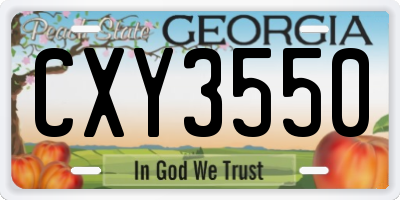 GA license plate CXY3550