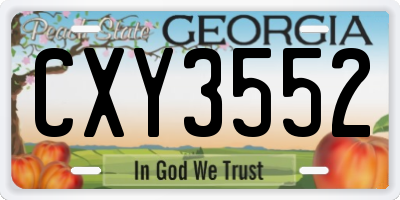 GA license plate CXY3552