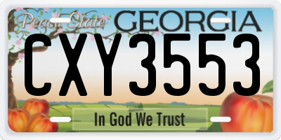 GA license plate CXY3553