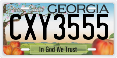 GA license plate CXY3555
