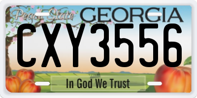 GA license plate CXY3556