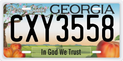 GA license plate CXY3558