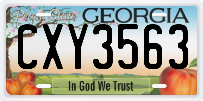 GA license plate CXY3563