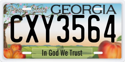 GA license plate CXY3564