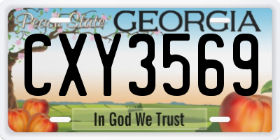 GA license plate CXY3569