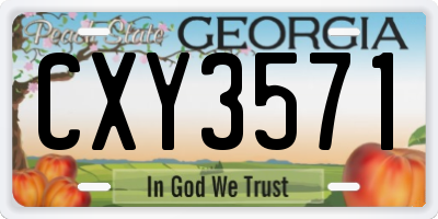 GA license plate CXY3571