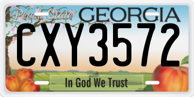 GA license plate CXY3572