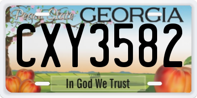 GA license plate CXY3582
