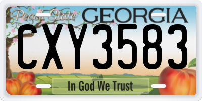 GA license plate CXY3583