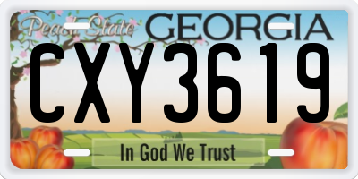 GA license plate CXY3619