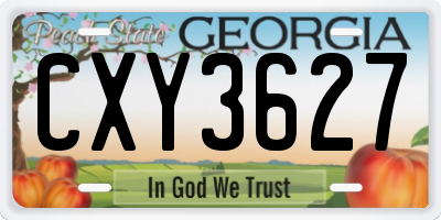 GA license plate CXY3627
