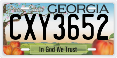 GA license plate CXY3652