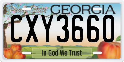 GA license plate CXY3660
