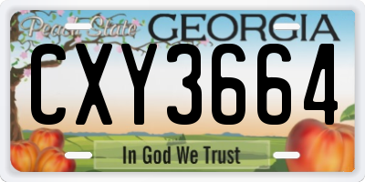 GA license plate CXY3664