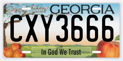 GA license plate CXY3666