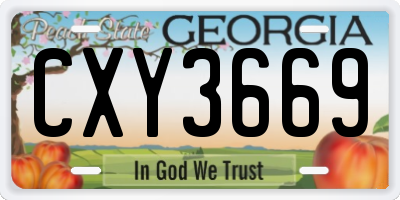 GA license plate CXY3669
