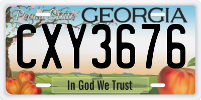 GA license plate CXY3676