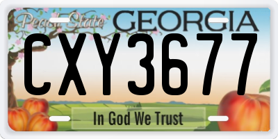GA license plate CXY3677