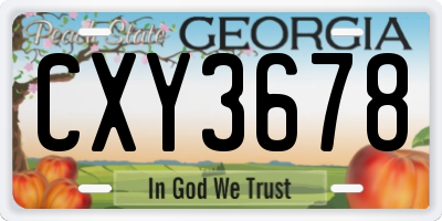 GA license plate CXY3678