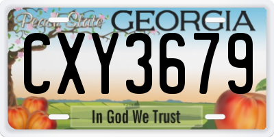 GA license plate CXY3679