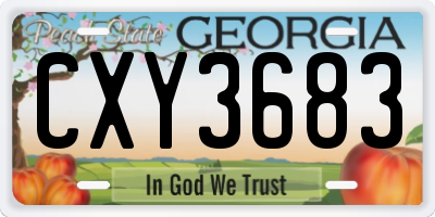 GA license plate CXY3683