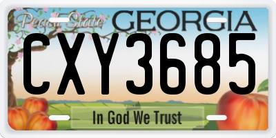 GA license plate CXY3685