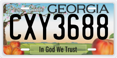 GA license plate CXY3688