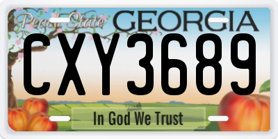 GA license plate CXY3689