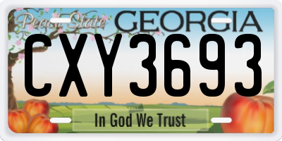 GA license plate CXY3693