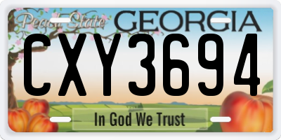 GA license plate CXY3694