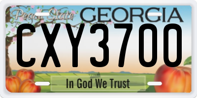 GA license plate CXY3700