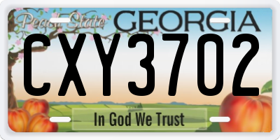 GA license plate CXY3702