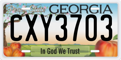 GA license plate CXY3703